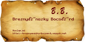 Breznyánszky Bocsárd névjegykártya